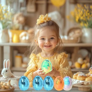 Silver Reflection Easter Customized Disco Ball Paper Egg Hanging PET Teen Decoration - Product Image 3