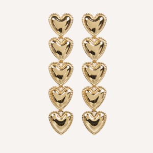 Pendientes de Corazón de Acero Inoxidable Dorado YFB, Joyería Minimalista de Moda - Product Image 1