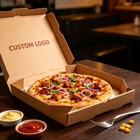 Boîte à pizza en carton ondulé kraft personnalisée avec impression sur mesure, 12 pouces, qualité alimentaire, pour livraison de restaurant, design italien, étanche, empilable