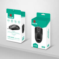 Mouse Kantor USB E100 Tahan Lama Desain Ergonomis 3D Berkabel untuk Laptop PC Kantor