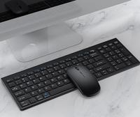 Kombo Keyboard & Mouse Mini Nirkabel BT Portabel Tipis untuk Mac PC iPhone iPad IOS Android Windows
