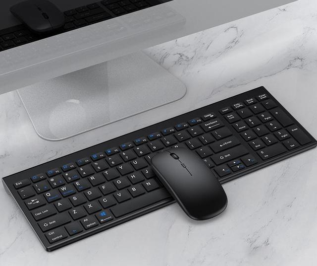 Slim Portable Wireless BT Mini Keyboard & Mouse Combos for Mac PC iPhone iPad IOS Android Windows
