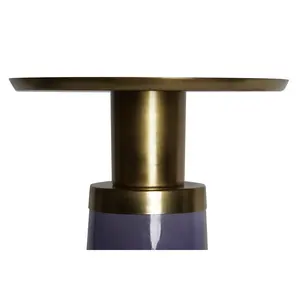 TABLE D'APPELISSAGE EN VERRE ET FER 37 37 50 BLEU - Product Image 4