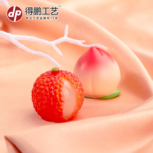 Adornos de Frutas en Miniatura de Resina, Decoración Realista para el Hogar, Set de Manualidades, Piña, Fresa, Sandía, Lichi - Product Image 3