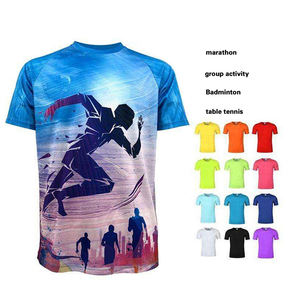 Camisetas de Running para Maratón al por Mayor, Camisetas Publicitarias con Impresión 3D, Camisetas de Poliéster con Logotipo Personalizado, Camisetas Blancas para Sublimación - Product Image 1