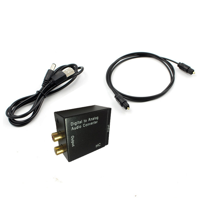 Digital To Analog Audio Converter With Optical Coaxial Cable For Tv Speaker Connection