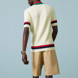 <span class=keywords><strong>Polo</strong></span> in maglia tubolare di lusso in maglia ottomnit 200g certificata OCS cotone <span class=keywords><strong>Jacquard</strong></span> lavorato a maglia <span class=keywords><strong>Polo</strong></span> da uomo Casual - Product Image 2
