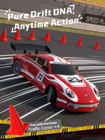 Voiture RC de drift 2.4G avec appairage automatique (jouer avec plusieurs voitures), batterie lithium longue durée, synchronisation des roues, carrosserie anti-collision, portée de 100m