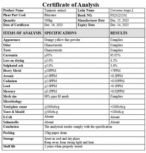 Ekstrak akar kunyit Kurkumin <span class=keywords><strong>95</strong></span>% suplemen makanan bubuk Kurkumin kunyit ORGANIK MURNI - Product Image 4