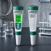 Testeur de qualité de l'eau numérique étanche de type stylo 5 en 1 Température Salinité EC TDS pH-mètre pour aquariums avec rétroéclairage