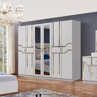 Ensemble de lit King Size à cadre en bois au design moderne et bon marché en cuir Ensemble de mobilier pour chambre à coucher double reine en bois Mdf complet
