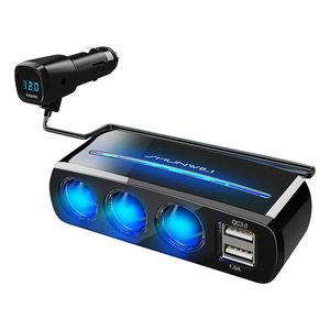 120W 12-24V voltmetro QC3.0 adattatore per auto <span class=keywords><strong>USB</strong></span> 3 porte doppio caricatore <span class=keywords><strong>USB</strong></span> con 3 presa di ricarica rapida adattatore per accendisigari - Product Image 1