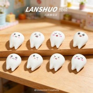 Lanshuo Cartoon Teeth Resin <b>Ornaments</b> Mini Decor For Home Decoration DIY Jewelry Set - Product Image 4