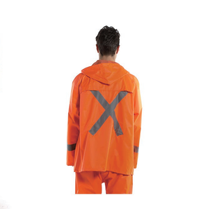 Traje Impermeable Azul Marino Oscuro Personalizado HPR0130 con Capucha Reflectante, Bandas Elásticas y Pantalones, Poncho Impermeable para Caza - Product Image 3