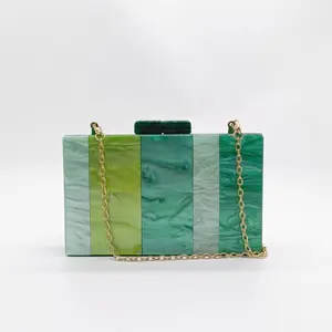 Amiqi กระเป๋าคลัทช์ผู้หญิงทรงสี่เหลี่ยมขนาดเล็กสายโซ่สำหรับออกงาน YM38-69กระเป๋าอะคริลิกใส