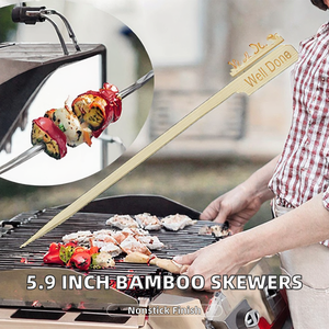 Brochettes en bambou bio premium – Bâtonnets écologiques pour barbecue et aliments, sans éclats, résistants aux hautes températures - Product Image 2