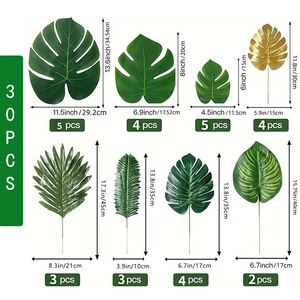 DAMAI Artificial Monstera <b>Leaf</b> Set - Hawaiian Party Table Decorations, Faux Palm <b>Leaves</b> Perfect for Tropical Themed Gatherings - Product Image 4