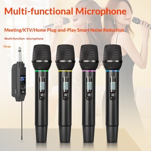 Microphone sans fil BHA H4 pour l'approvisionnement transfrontalier, kit 1 à 4, avec éclairage RGB sept couleurs, réduction du bruit, <span class=keywords><strong>FM</strong></span>, pour karaoké domestique et scène, OEM - Product Image 2