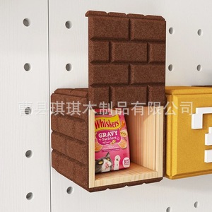 Pegboard Cat Tree Mario Theme <b>Wall</b> <b>Mounted</b> Storage <b>Shelf</b> Rectangle Solid Wood Living Room Multifunctional Cat Jumping Platform - Product Image 3
