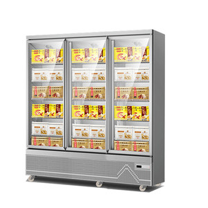 Réfrigérateur <span class=keywords><strong>commercial</strong></span> vertical à 3 portes vitrées pour boissons froides, yaourt et lait - Product Image 3