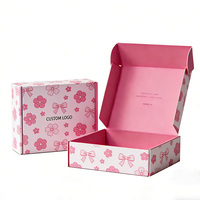 Emballages cosmétiques, boîtes d'expédition roses, boîtes à courrier personnalisées, papier ondulé, coffret cadeau de luxe et ensembles de sacs, emballages pour petites entreprises