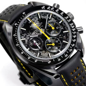 Reloj Mecánico Deportivo para Hombre, Edición Limitada de Lujo, Esfera de Cerámica, Correa de Cuero Negra, Cronógrafo, Esqueleto, Resistente al Agua, Luminoso - Product Image 2