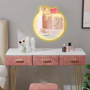 Neonawall - Decoración de Pared con Espejo y Luz LED de Neón Personalizada, Revestimiento de Doble Capa, Garantía de 2 Años, Regulable, <span class=keywords><strong>Hello</strong></span> Gorgeous - Product Image 2