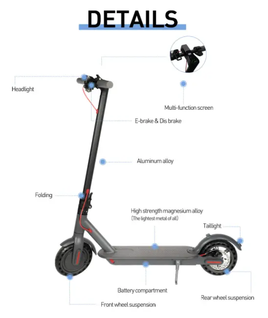 Schnelle Lieferung von m365pro Adult faltbarer Elektro roller 350W mit APP Escooter und Rollern für Erwachsene