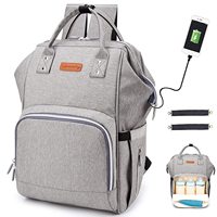 Sac à dos à couches sac à dos de voyage polyvalent avec port de charge USB poche isolée pour bébé enceinte sac à couches