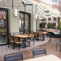 Style léger de luxe Loisirs de plein air Restaurant Bar en plein air Chaises de jardin mentale Ensembles de tables