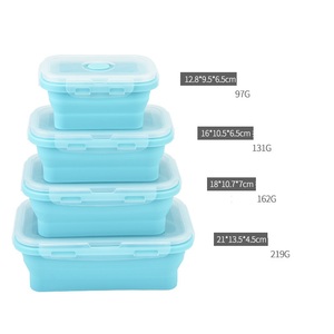 กล่องอาหารเบนโตะปลอดสาร BPA แบบพับได้ ทำจากซิลิโคน - Product Image 4