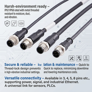 <span class=keywords><strong>Cable</strong></span> Sensor IO-Link M12 Codificado A 4+5P, Blindado, Impermeable IP67, con Cubierta PUR, Ethernet Industrial para la Industria de Sensores Inteligentes - Product Image 2