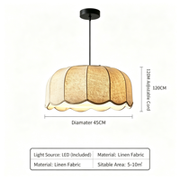 Lustre suspendu moderne en fer et tissu, abat-jour festonné vintage, pour salon, chambre, îlot de cuisine