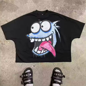 T-shirts 100% coton Y2K imprimé graphique t-shirts Streetwear haute qualité Boxy recadrée t-shirts pour hommes - Product Image 3