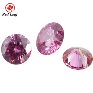 Redleaf Wholesale GRA Moissanite Pass Diamond Tester Round Diamond Cut Pink Color Moissanite Loose Gemstone