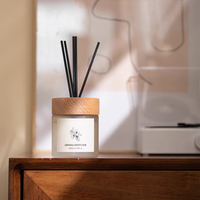 Désodorisant sans feu emballage d'aromathérapie bouteille en verre évaporation d'huile essentielle bouteille diffuseur givrée