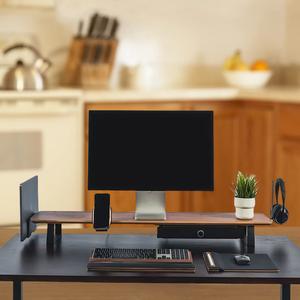 Los más vendidos Organizador de oficina en casa Escritorio y estante de madera Solución de espacio de trabajo elegante - Product Image 4