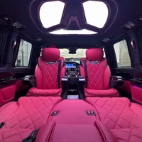 Tissu PVC en cuir brodé 3D avec points diamants et support tricoté pour sièges de voiture de luxe - Utilisation extérieure et textile de maison imperméable