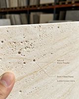 Papier peint en pierre flexible réaliste en travertin, panneaux en relief 3D à texture douce, imperméables pour la décoration du hall d'hôtel