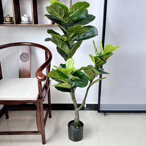 Ficus Pandurata Hance Artificiel en <span class=keywords><strong>Pot</strong></span>, Plusieurs Tailles, Ficus Lyrata Artificiel, Figuier, Arbre à Violon, Décoration d'Intérieur, Bonsaï - Product Image 4