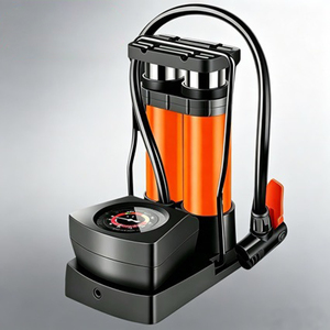Bomba de Aire Manual de Doble Cilindro con Pedal, Inflador de Neumáticos Portátil con Manómetro para Bicicleta, Motocicleta y Automóvil - Product Image 6
