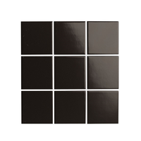 Schwarze Keramik Polierte Glasierte Wand- und Bodenfliesen Mosaik-Wandaufkleber für Schlafzimmer Badezimmer Hotel Esszimmer 300x300mm 6mm Dick