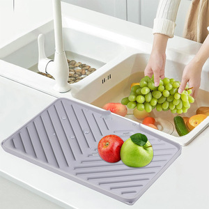 Silicone Cutlery <b>Drying</b> <b>Mat</b> L Size Food Grade <b>Kitchen</b> Drainage <b>Mat</b> For Countertop Use - Product Image 1