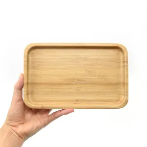 Assiette rectangulaire en bois Offre Spéciale vente en gros, assiette en bambou bon marché, personnalisée pour enfants