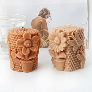 แม่พิมพ์ซิลิโคนรูปผึ้งสำหรับทำเค้กสบู่ทำจากขี้ผึ้งขี้ผึ้งผึ้งสำหรับปลูกหม้อดอกทานตะวันแม่พิมพ์ซิลิโคน - Product Image 4