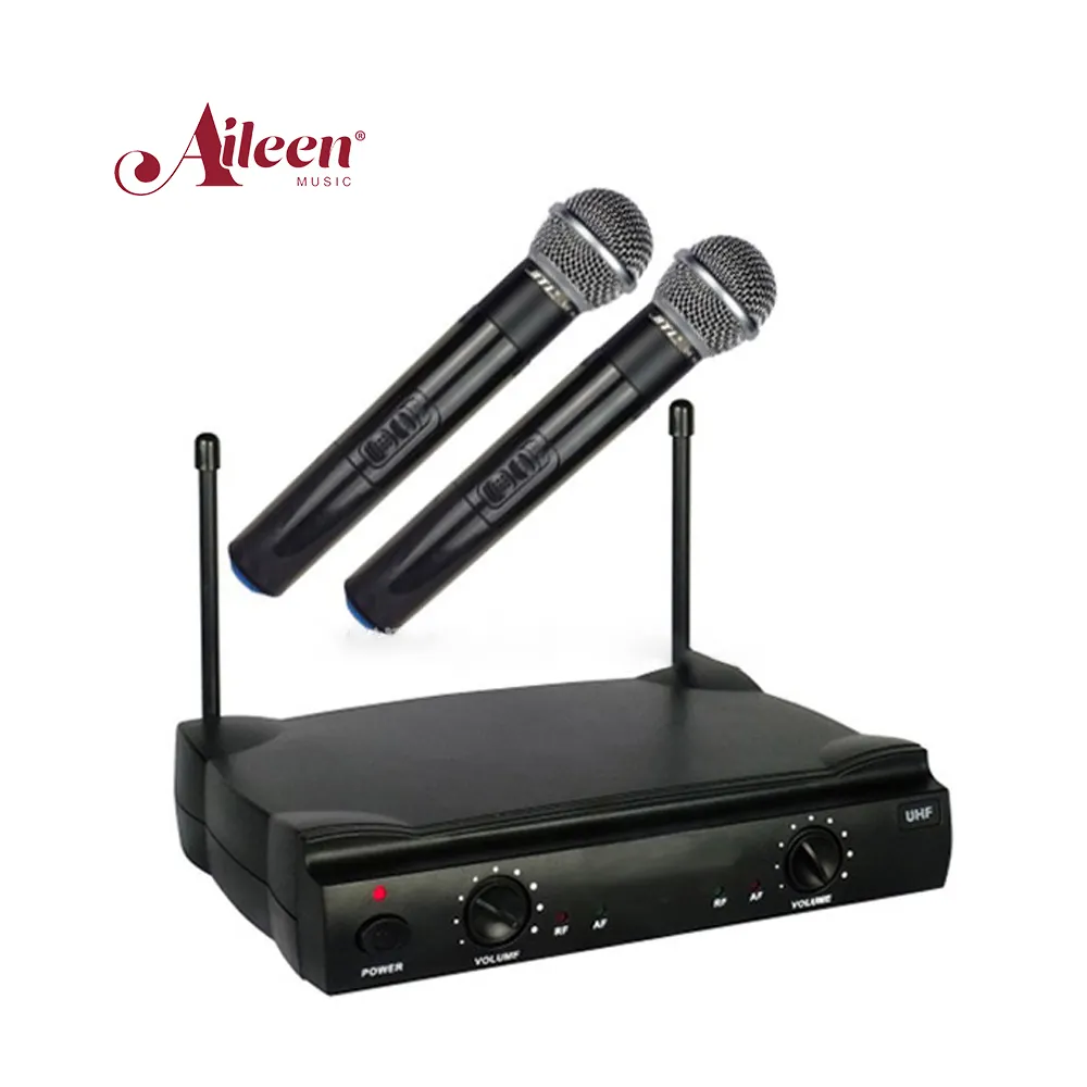 Fm profesional UHF tetap dual channel mikrofon nirkabel (AL-SE2019)