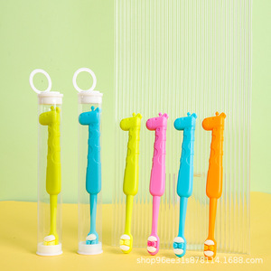 Children's Giraffe Toothbrush Soft Bristles Colorful For Kids 3-12 Years Old Manual Toothbrush With Tongue Cleaner - Product Image 1