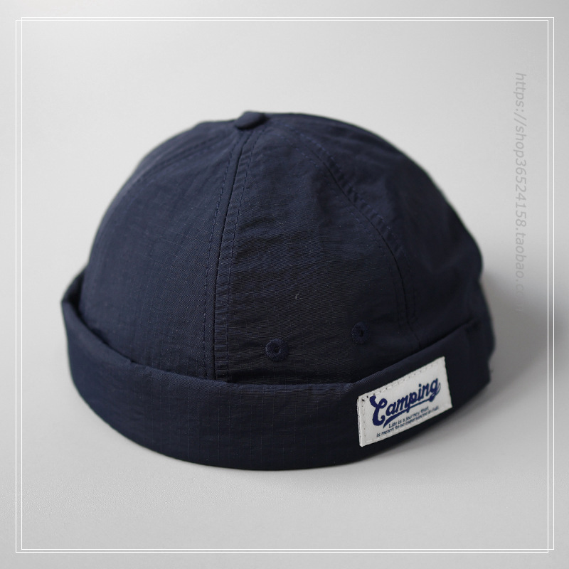 Niche cloth standard quick-drying melon skin cap navy blue