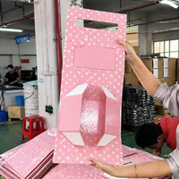 Boîtes pliantes magnétiques de luxe personnalisées avec poignée en cuir, emballage cadeau en papier pliable pour cadeaux d'anniversaire et de festival, cadeau en cuir