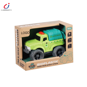 Chengji Wheat Straw Slide Coche de dibujos animados Educación temprana Ingeniería Construcción Camión Inercia Vehículo todoterreno Coche de juguete de fricción - Product Image 5